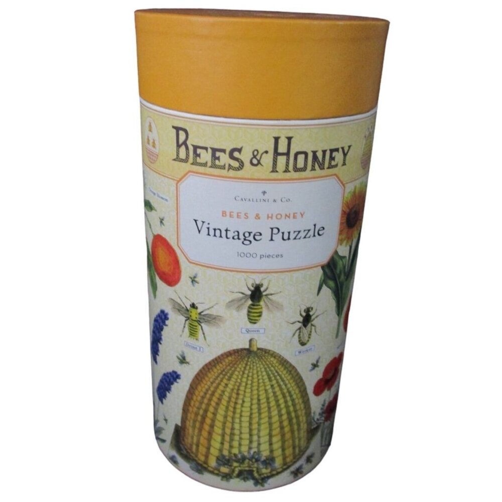 Cavallini Co Bees Honey 1000 Piece Vintage Puzzle Used Open Box